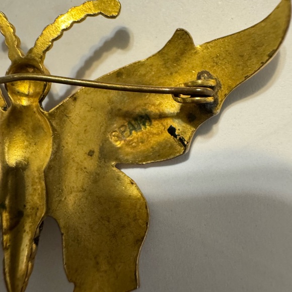 Vintage Spanish Damascene Butterfly Brooch - Picture 4 of 4